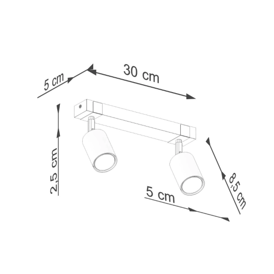 Plafon FAGER 2 czarny SL.1344 SOLLUX LIGHTING