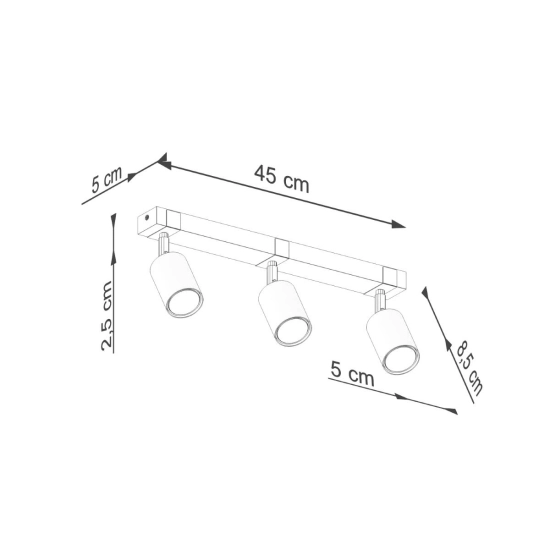 Plafon FAGER 3 czarny SL.1345 SOLLUX LIGHTING