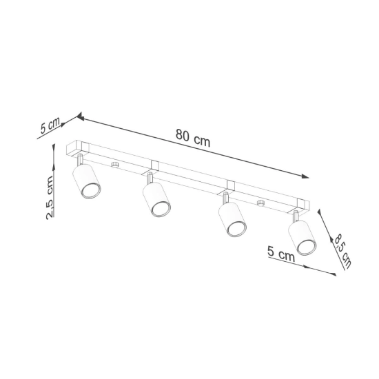 Plafon FAGER 4L czarny SL.1346 SOLLUX LIGHTING