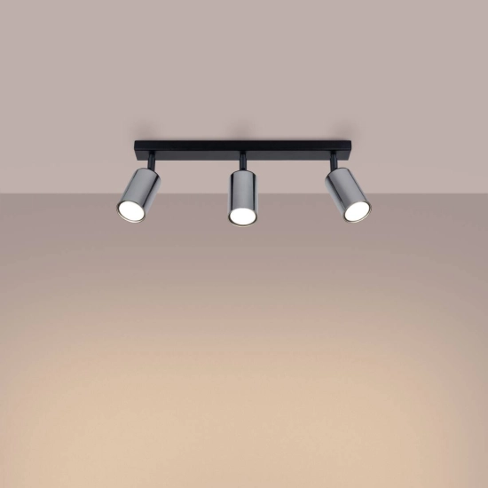 Plafon WINX 3 czarny/chrom SL.1368 SOLLUX LIGHTING