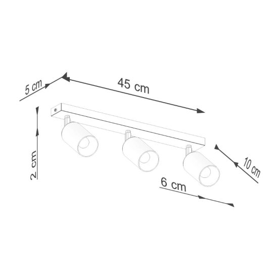 Plafon WINX 3L czarny/złoty SL.1384 SOLLUX LIGHTING