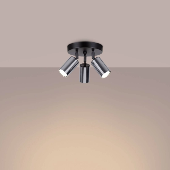 Plafon WINX 3P czarny/chrom SL.1369 SOLLUX LIGHTING