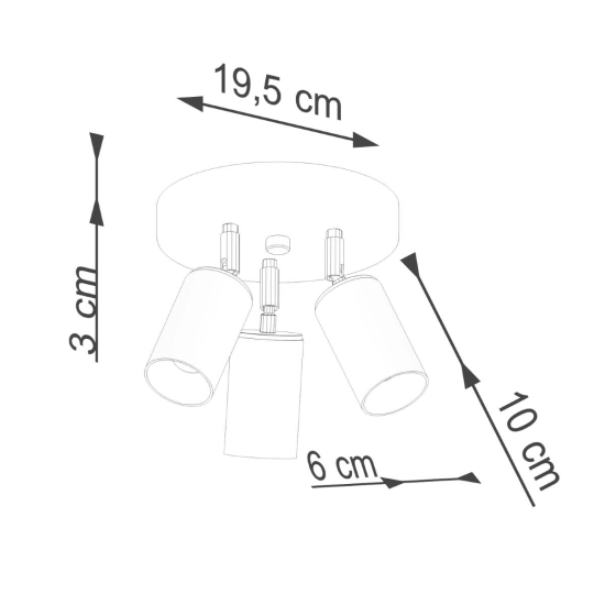 Plafon WINX 3P czarny/miedź SL.1377 SOLLUX LIGHTING
