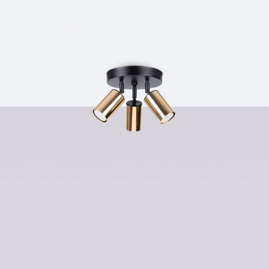 Plafon WINX 3P czarny/złoty SL.1385 SOLLUX LIGHTING
