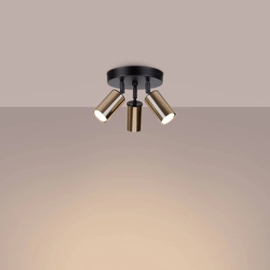Plafon WINX 3P czarny/złoty SL.1385 SOLLUX LIGHTING