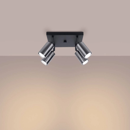 Plafon WINX 4 czarny/chrom SL.1370 SOLLUX LIGHTING
