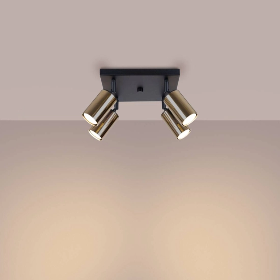 Plafon WINX 4 czarny/złoty SL.1386 SOLLUX LIGHTING