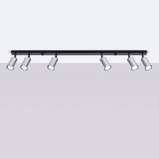 Plafon WINX 6L czarny/chrom SL.1372 SOLLUX LIGHTING