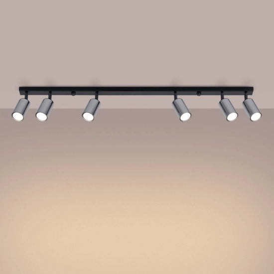Plafon WINX 6L czarny/chrom SL.1372 SOLLUX LIGHTING