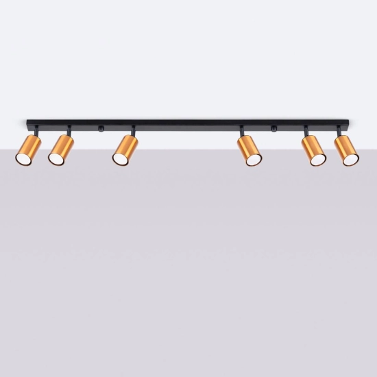 Plafon WINX 6L czarny/miedź SL.1380 SOLLUX LIGHTING