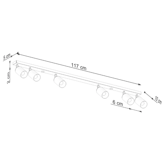 Plafon WINX 6L czarny/miedź SL.1380 SOLLUX LIGHTING