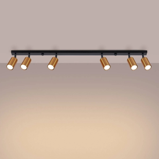 Plafon WINX 6L czarny/miedź SL.1380 SOLLUX LIGHTING