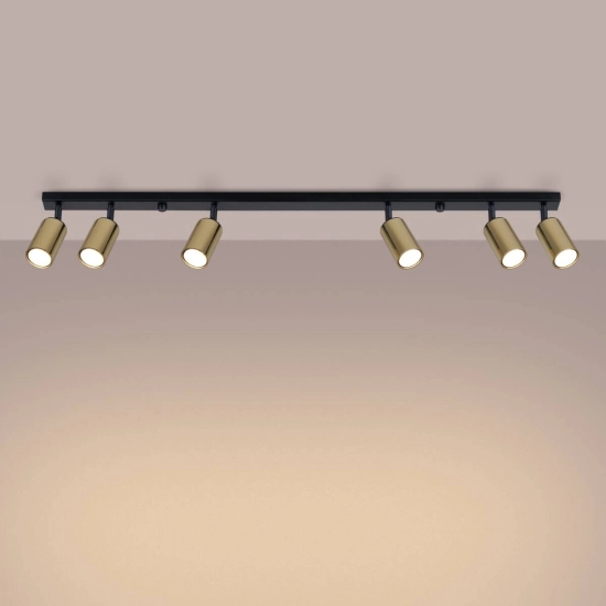 Plafon WINX 6L czarny/złoty SL.1388 SOLLUX LIGHTING