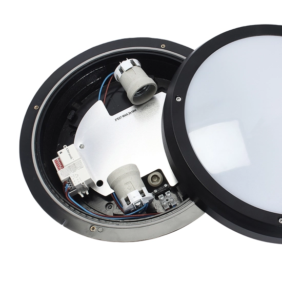 Plafon ścienny PIR P3001-E27-S 2xE27 czarny z czujnikiem ruchu i zmierzchu Zewnętrzny TONDO 1364DL DOMENO LIGHTING - zdjęcie dodatkowe 2
