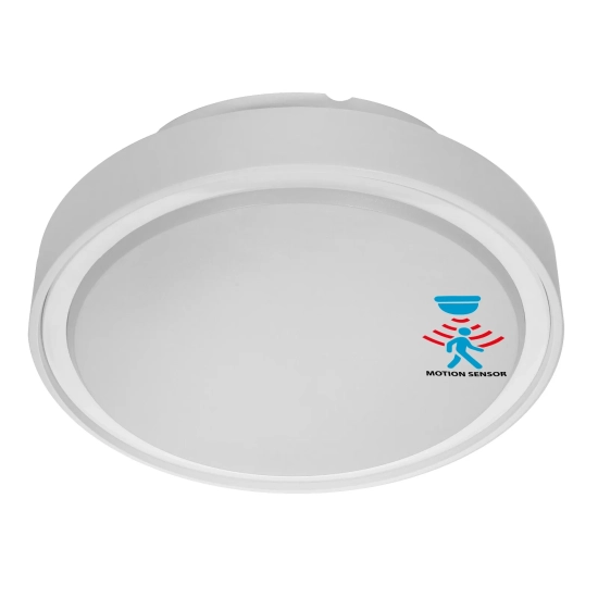 Plafon sufitowy PIR P2582-E27-S E27x2 biały z czujnikiem ruchu i zmierzchu ROTONDA 1363DL DOMENO LIGHTING - zdjęcie dodatkowe 1