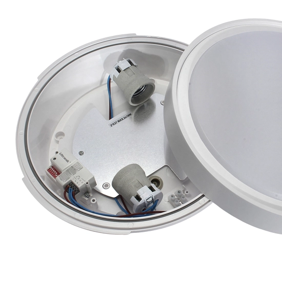 Plafon sufitowy PIR P2582-E27-S E27x2 biały z czujnikiem ruchu i zmierzchu ROTONDA 1363DL DOMENO LIGHTING - zdjęcie dodatkowe 2