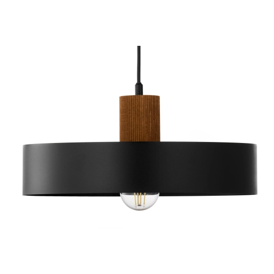 RIF WOOD 1 L czarny 41860 lampa wisząca drewno naturalne jasny brąz Sigma