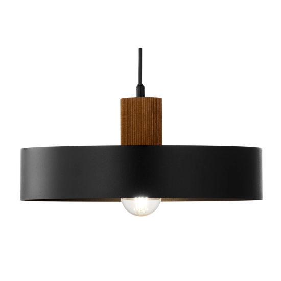 RIF WOOD 1 L czarny 41860 lampa wisząca drewno naturalne jasny brąz Sigma