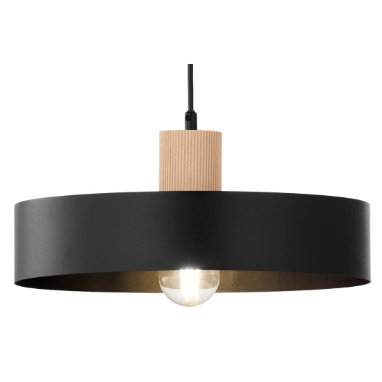 RIF WOOD 1 L czarny 41865 lampa wisząca drewno naturalne jasne Sigma