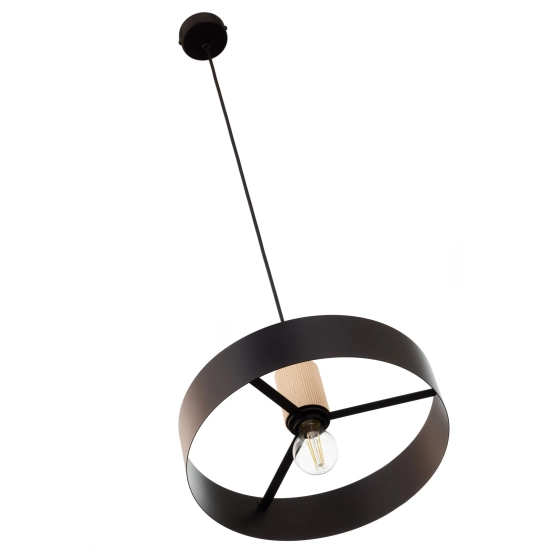 RIF WOOD 1 L czarny 41865 lampa wisząca drewno naturalne jasne Sigma
