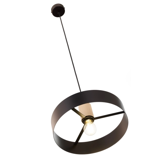 RIF WOOD 1 L czarny 41865 lampa wisząca drewno naturalne jasne Sigma