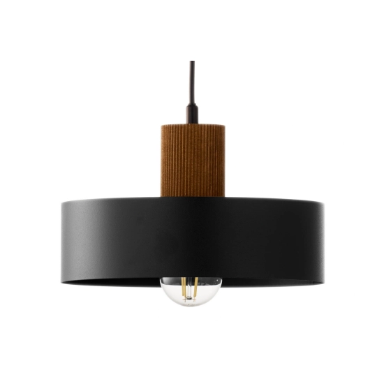 RIF WOOD 1 M czarny 41859 lampa wisząca drewno naturalne jasny brąz Sigma