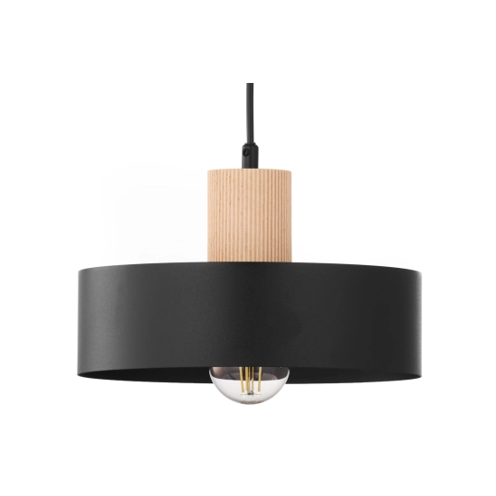 RIF WOOD 1 M czarny 41864 lampa wisząca drewno naturalne jasne Sigma