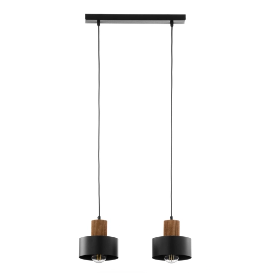 RIF WOOD 2 czarny 41861 lampa wisząca drewno naturalne jasny brąz Sigma - zdjęcie produktu