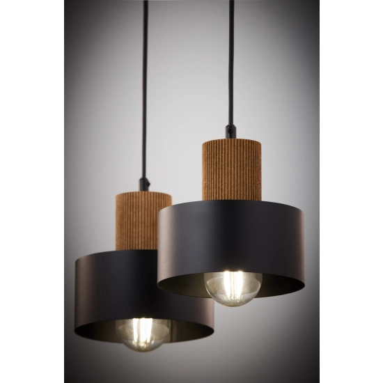RIF WOOD 2 czarny 41861 lampa wisząca drewno naturalne jasny brąz Sigma