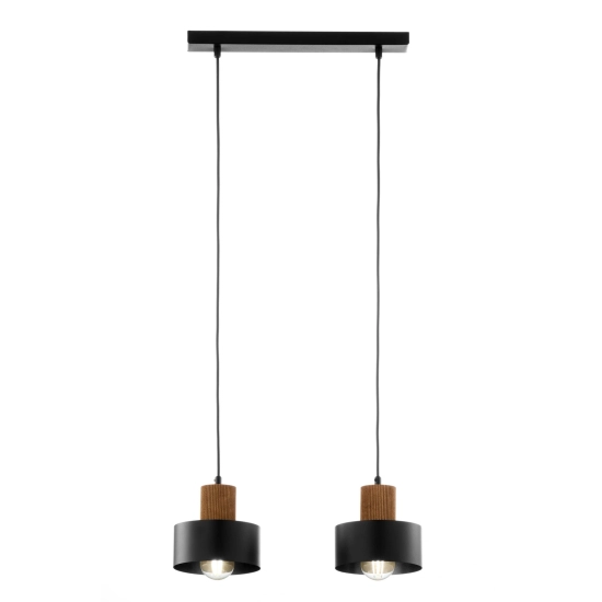RIF WOOD 2 czarny 41861 lampa wisząca drewno naturalne jasny brąz Sigma