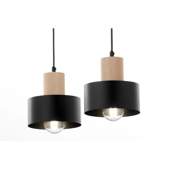 RIF WOOD 2 czarny 41866 lampa wisząca drewno naturalne jasne Sigma