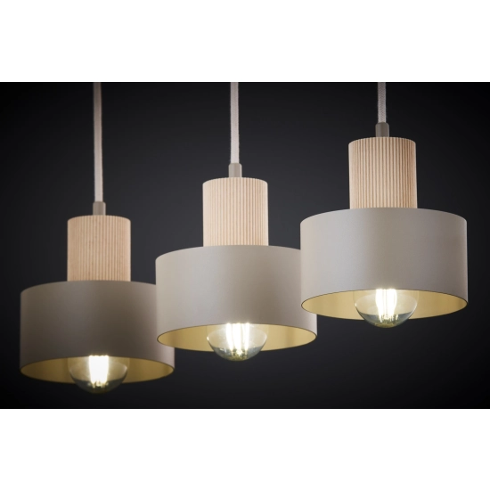 RIF WOOD 3 ciepły beż 41872 lampa wisząca drewno naturalne jasne Sigma