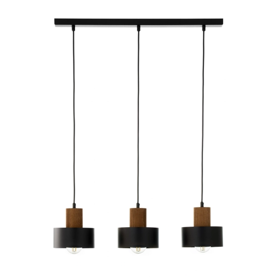 RIF WOOD 3 czarny 41862 lampa wisząca drewno naturalne jasny brąz Sigma - zdjęcie produktu