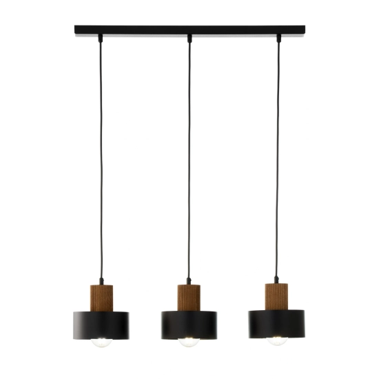 RIF WOOD 3 czarny 41862 lampa wisząca drewno naturalne jasny brąz Sigma