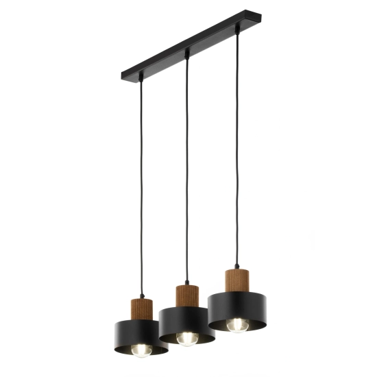 RIF WOOD 3 czarny 41862 lampa wisząca drewno naturalne jasny brąz Sigma