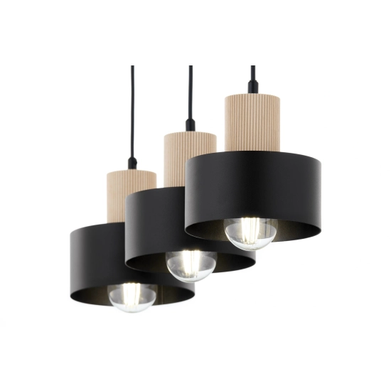 RIF WOOD 3 czarny 41867 lampa wisząca drewno naturalne jasne Sigma
