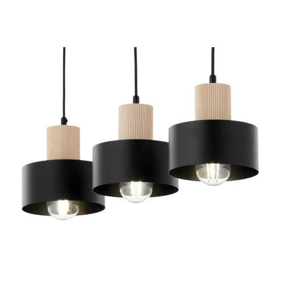 RIF WOOD 3 czarny 41867 lampa wisząca drewno naturalne jasne Sigma