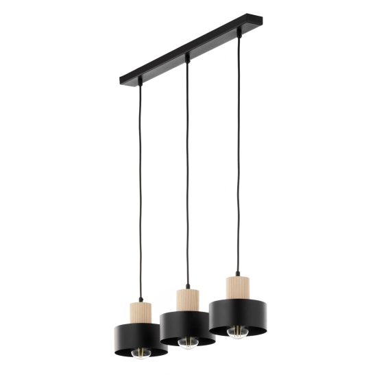 RIF WOOD 3 czarny 41867 lampa wisząca drewno naturalne jasne Sigma