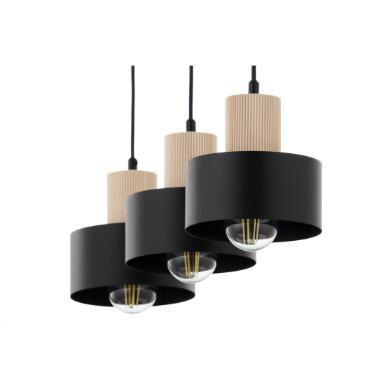 RIF WOOD 3 czarny 41867 lampa wisząca drewno naturalne jasne Sigma