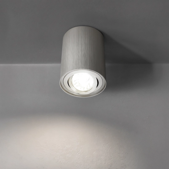 DUŻA OPRAWA NATYNKOWA HALOGENOWA TUBA LED RUCHOMA srebrna szczotkowana 498DL DOMENO LIGHTING - zdjęcie dodatkowe 2