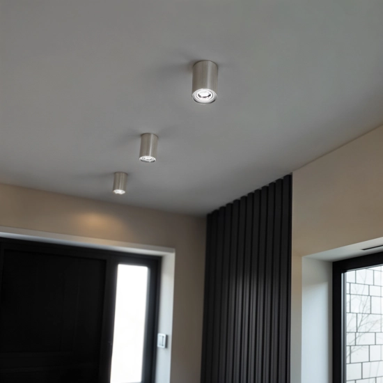 DUŻA OPRAWA NATYNKOWA HALOGENOWA TUBA LED RUCHOMA srebrna szczotkowana 498DL DOMENO LIGHTING - zdjęcie dodatkowe 1