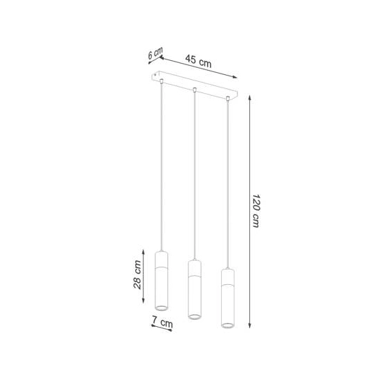kinkiecik.pl Lampa wisząca ZANE 3 SL.0967 SOLLUX LIGHTING