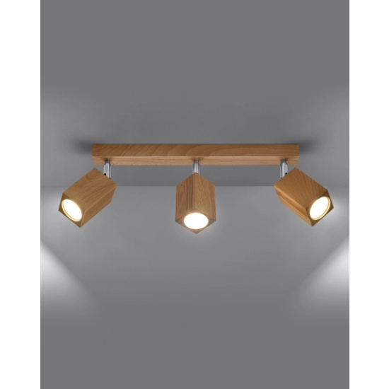 kinkiecik.pl Plafon KEKE 3 dąb SL.1037 SOLLUX LIGHTING