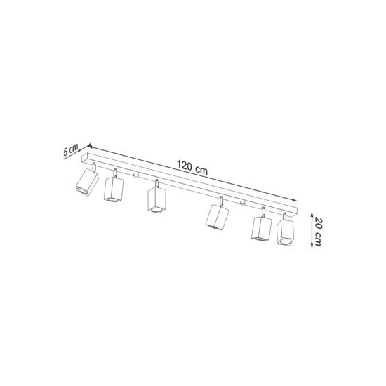 kinkiecik.pl Plafon KEKE 6 dąb SL.1039 SOLLUX LIGHTING