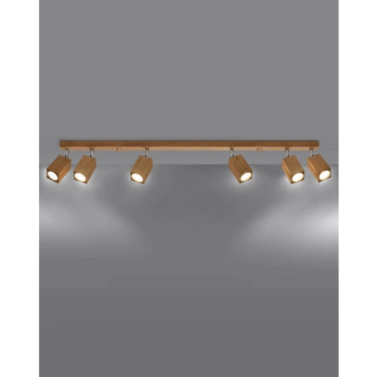 kinkiecik.pl Plafon KEKE 6 dąb SL.1039 SOLLUX LIGHTING