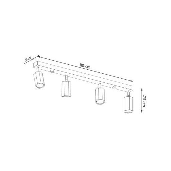 kinkiecik.pl Plafon ZEKE 4 dąb SL.1031 SOLLUX LIGHTING