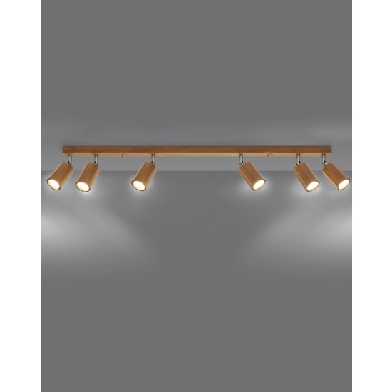 kinkiecik.pl Plafon ZEKE 6 dąb SL.1032 SOLLUX LIGHTING
