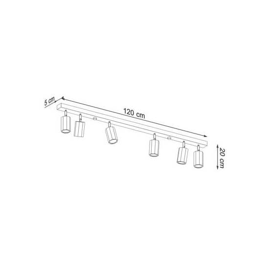 kinkiecik.pl Plafon ZEKE 6 dąb SL.1032 SOLLUX LIGHTING