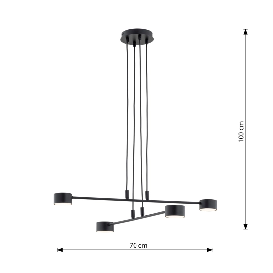 Lampa wisząca MODUS 4 BLACK 1339/4 EMIBIG Lighting