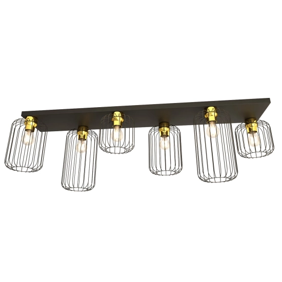 Lampa sufitowa BARN 6 BL GOLD 1366/6 EMIBIG Lighting